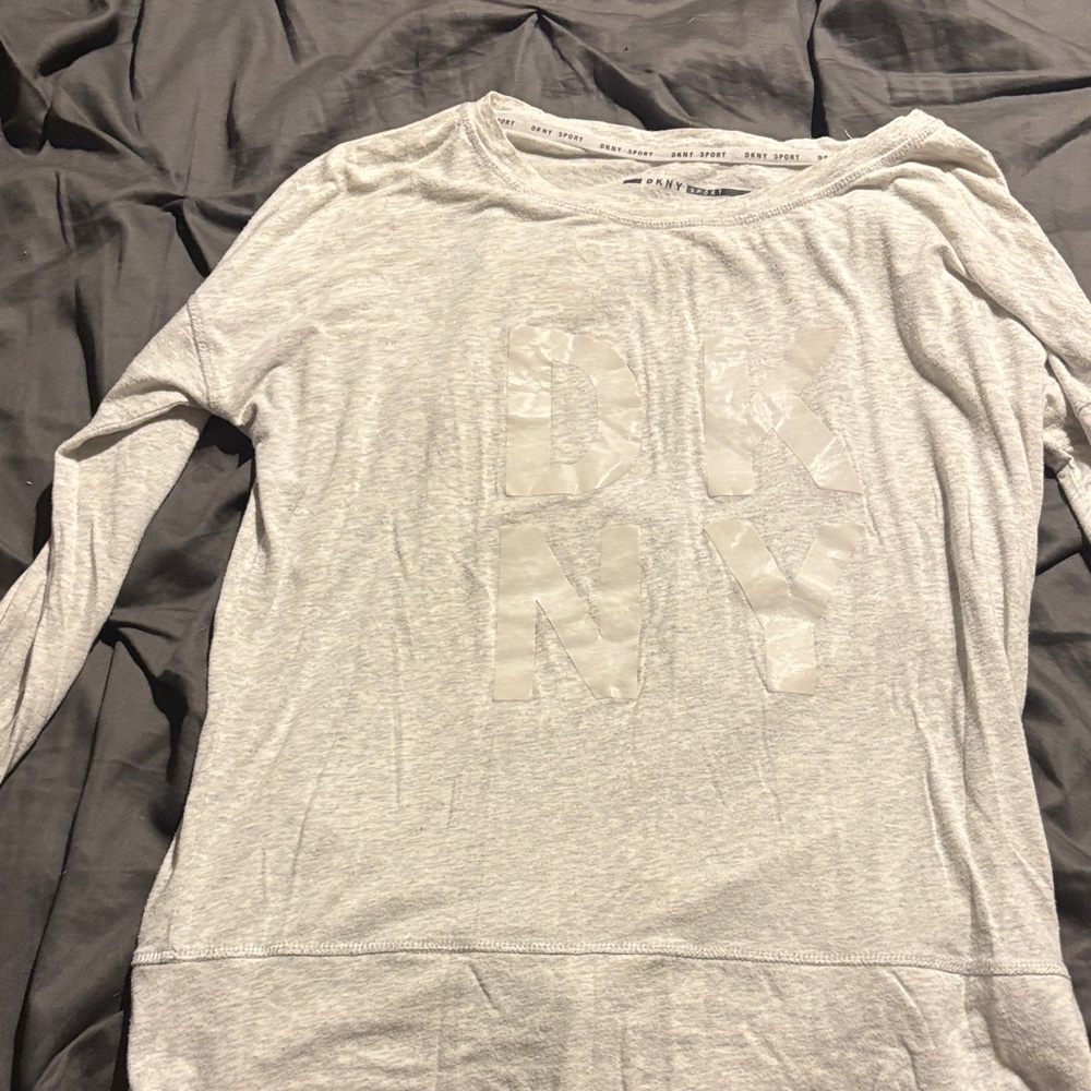 DKNY Light Gray Long Sleeve Top